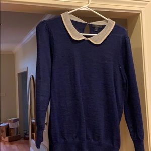 J. Crew wool sweater with Peter Pan collar